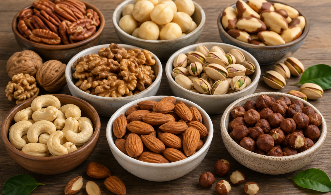 Kuruyemişler; içerdikleri sağlıklı yağlar, protein, lif, vitamin ve mineraller sayesinde