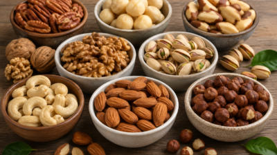 Kuruyemişler; içerdikleri sağlıklı yağlar, protein, lif, vitamin ve mineraller sayesinde