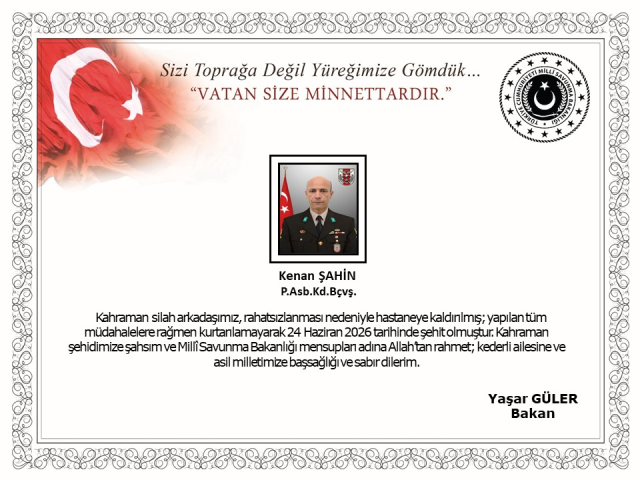 Milli Savunma Bakanlığı (MSB), Fırat Kalkanı Harekat Bölgesi'nde görev esnasında