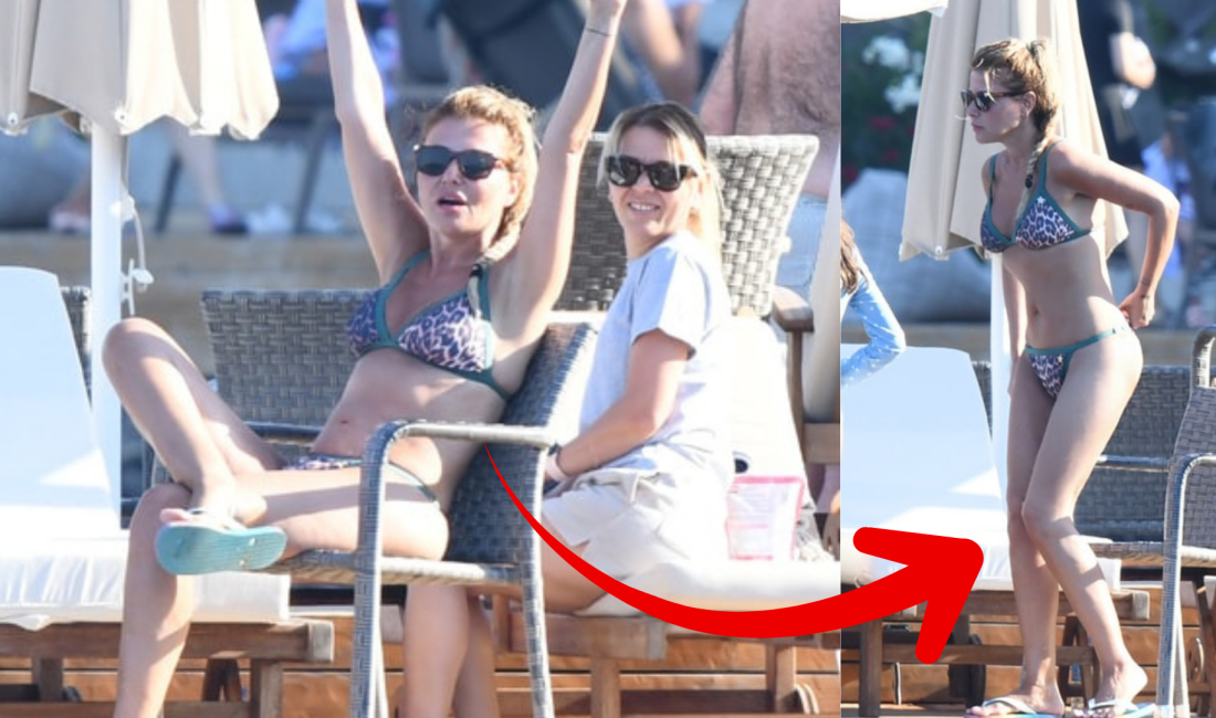 Yaz tatilini Bodrum Gündoğan'da geçiren ünlü şarkıcı Gülben Ergen'in leopar