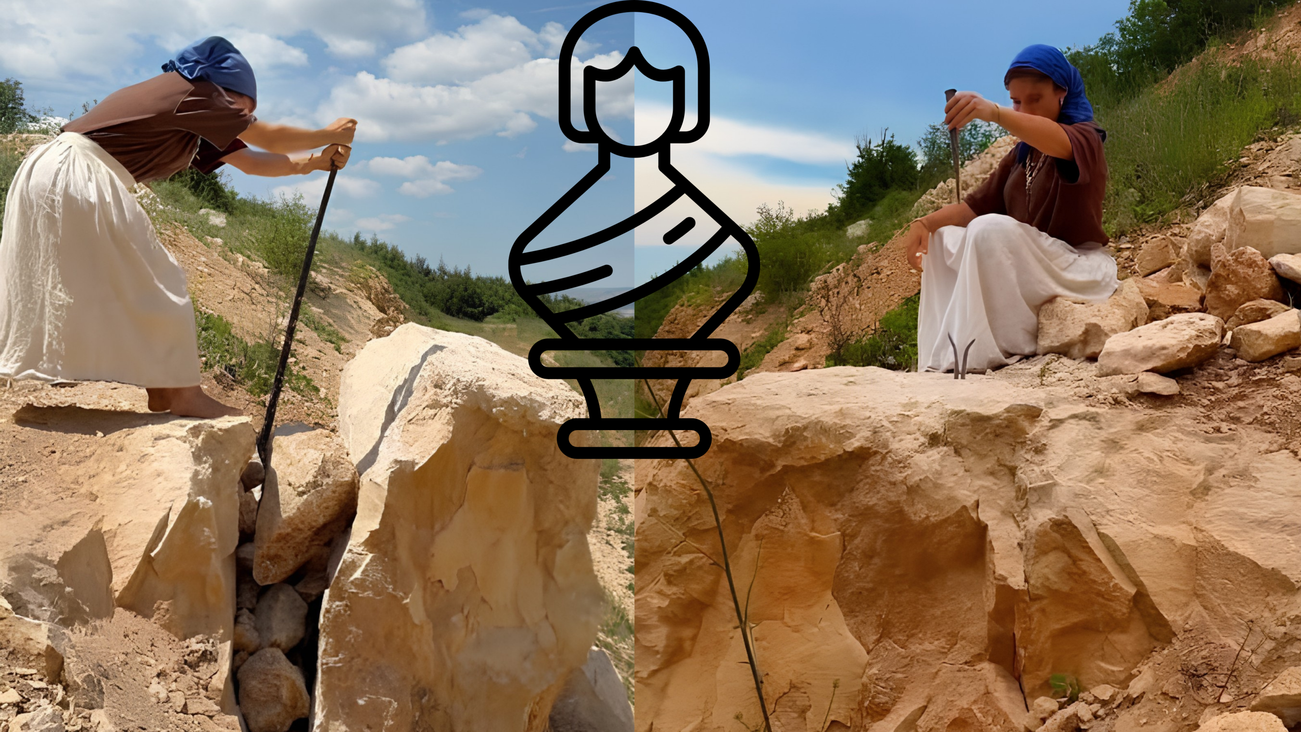 İngiliz taş ustası Natalie Gee, kaya parçalarını yalnızca bir malzeme