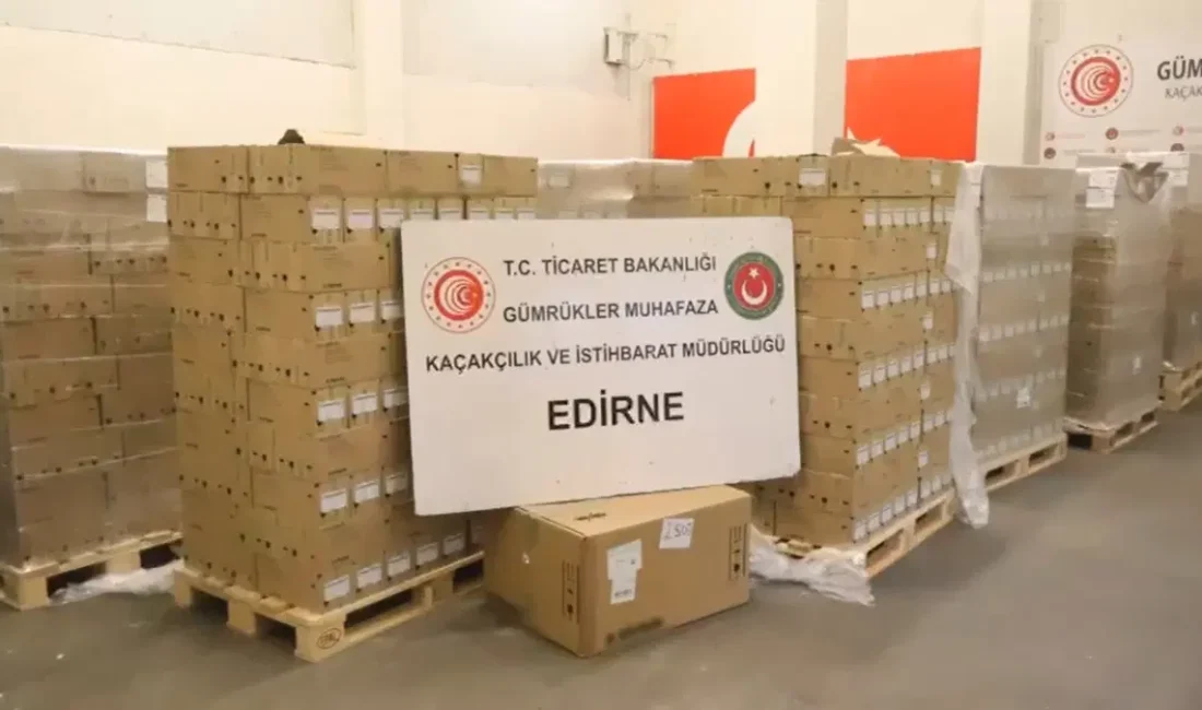 Edirne Kapıkule Gümrük Kapısı'nda Ticaret Bakanlığı Gümrük Muhafaza ekiplerince düzenlenen