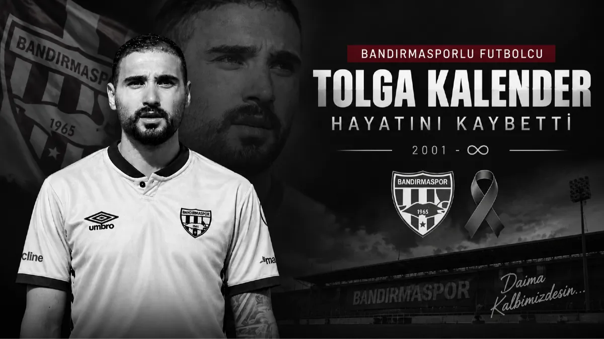 Bandırmaspor forması giyen 25 yaşındaki genç futbolcu Tolga Kalender vefat