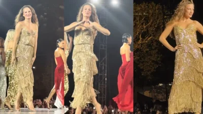 Ünlü oyuncu Serenay Sarıkaya, Paris Moda Haftası kapsamında Eyfel Kulesi