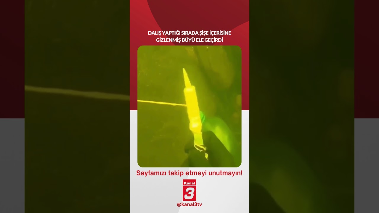 Dalış yaptığı sırada şişe içerisine gizlenmiş büyü ele geçirdi… 📶https://kanal3.com.tr/