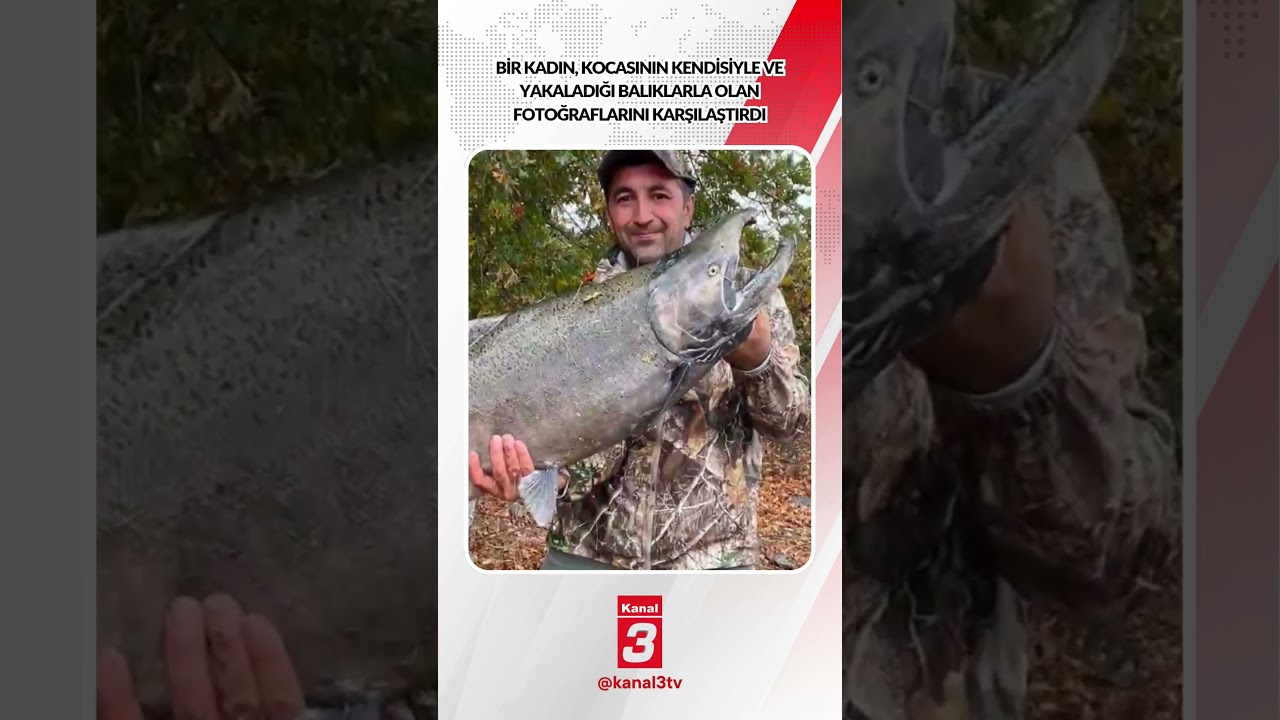 Bir kadın, kocasının kendisiyle ve yakaladığı balıklarla olan fotoğraflarını karşılaştırdı…